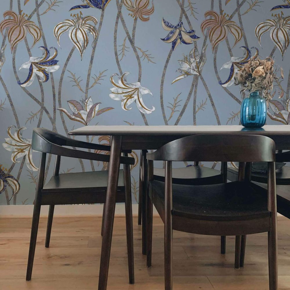 Fiori Azzurro Fiordaliso | Wallpaper — carta da parati MaVoix by Marika Tardio