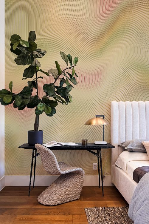 Interferenze Lime | Wallpaper — carta da parati MaVoix by Studio Lievito