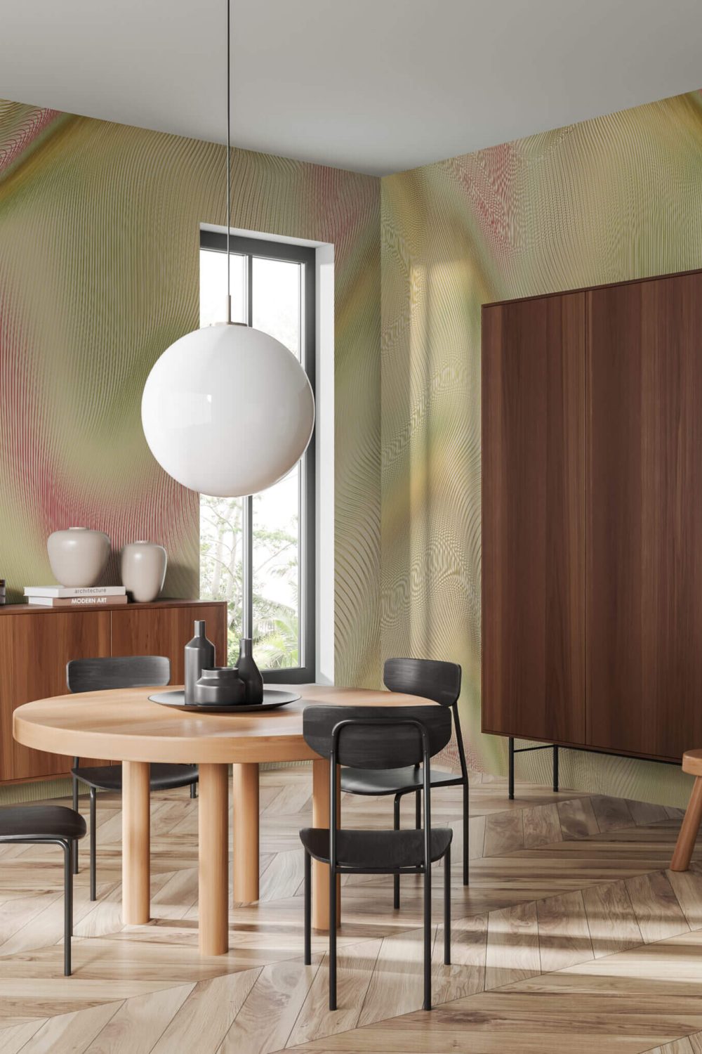Interferenze Lime | Wallpaper — carta da parati MaVoix by Studio Lievito