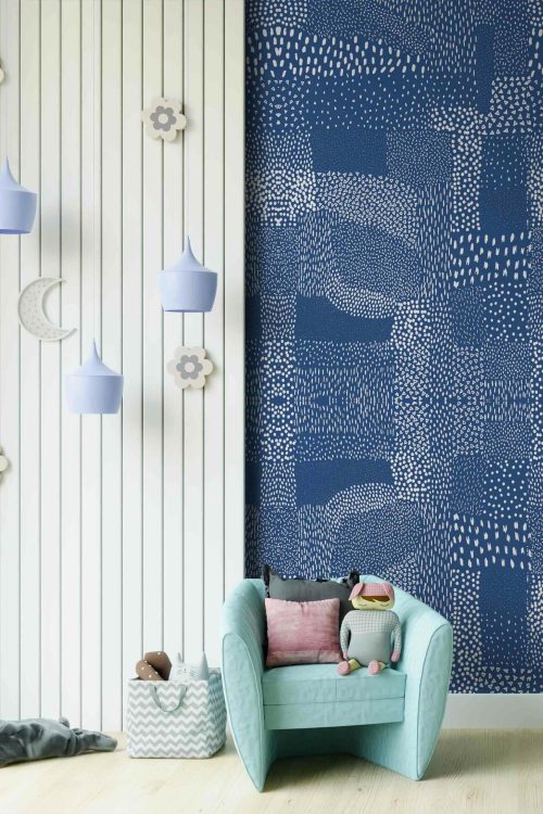 Macchiette Blu Classico | Wallpaper — carta da parati MaVoix by Marika Tardio