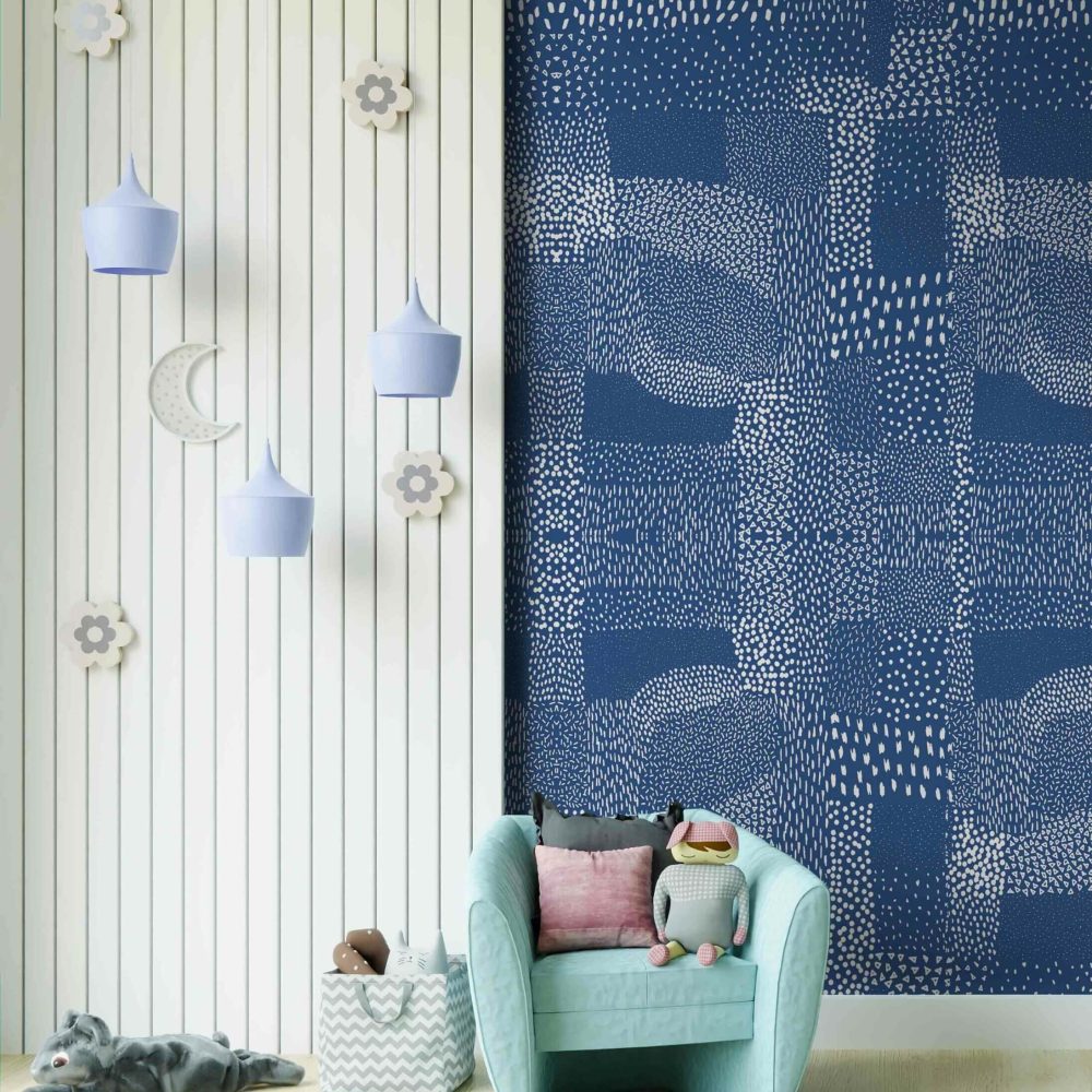 Macchiette Blu Classico | Wallpaper — carta da parati MaVoix by Marika Tardio