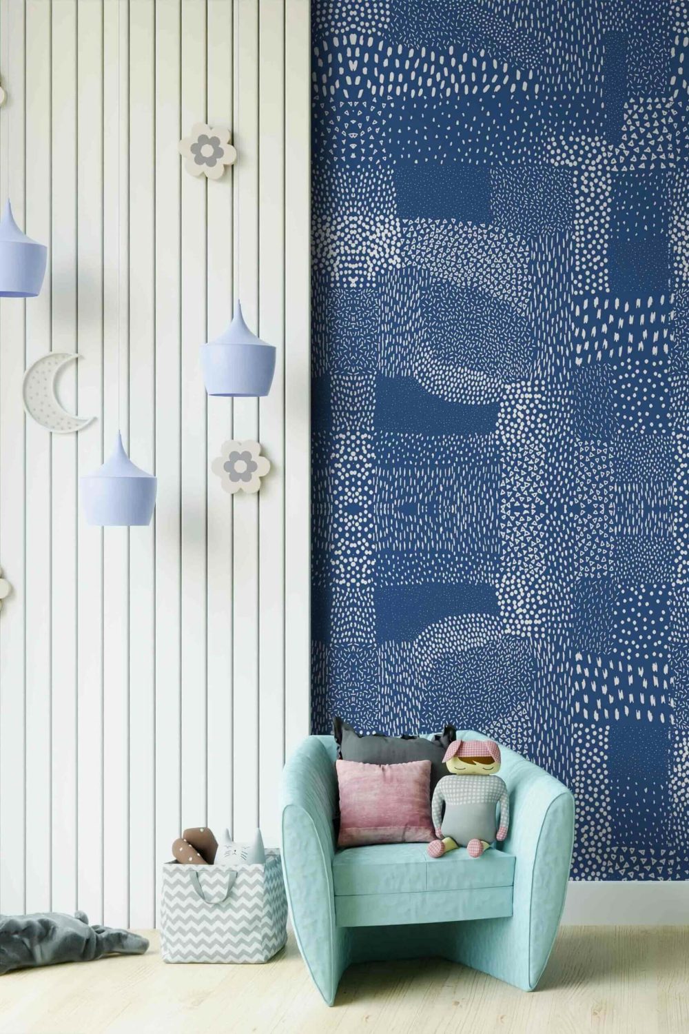 Macchiette Blu Classico | Wallpaper — carta da parati MaVoix by Marika Tardio