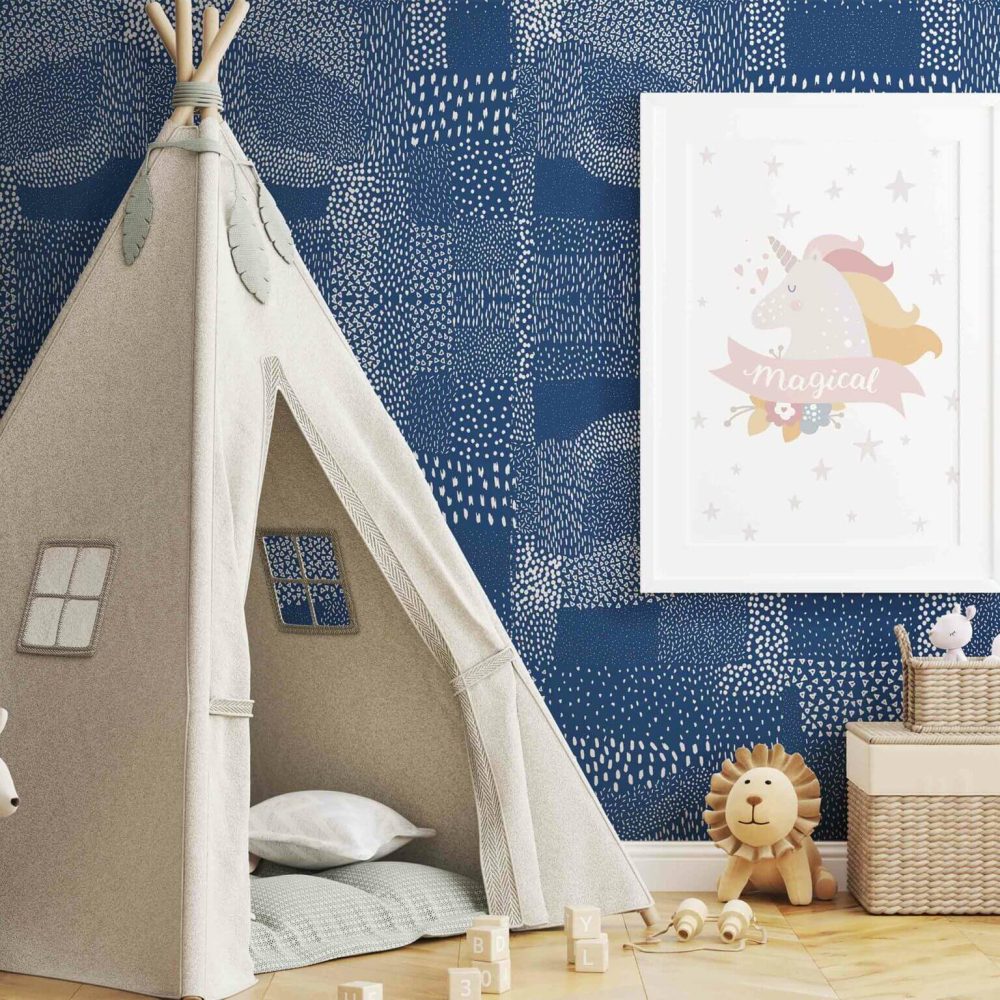 Macchiette Blu Classico | Wallpaper — carta da parati MaVoix by Marika Tardio