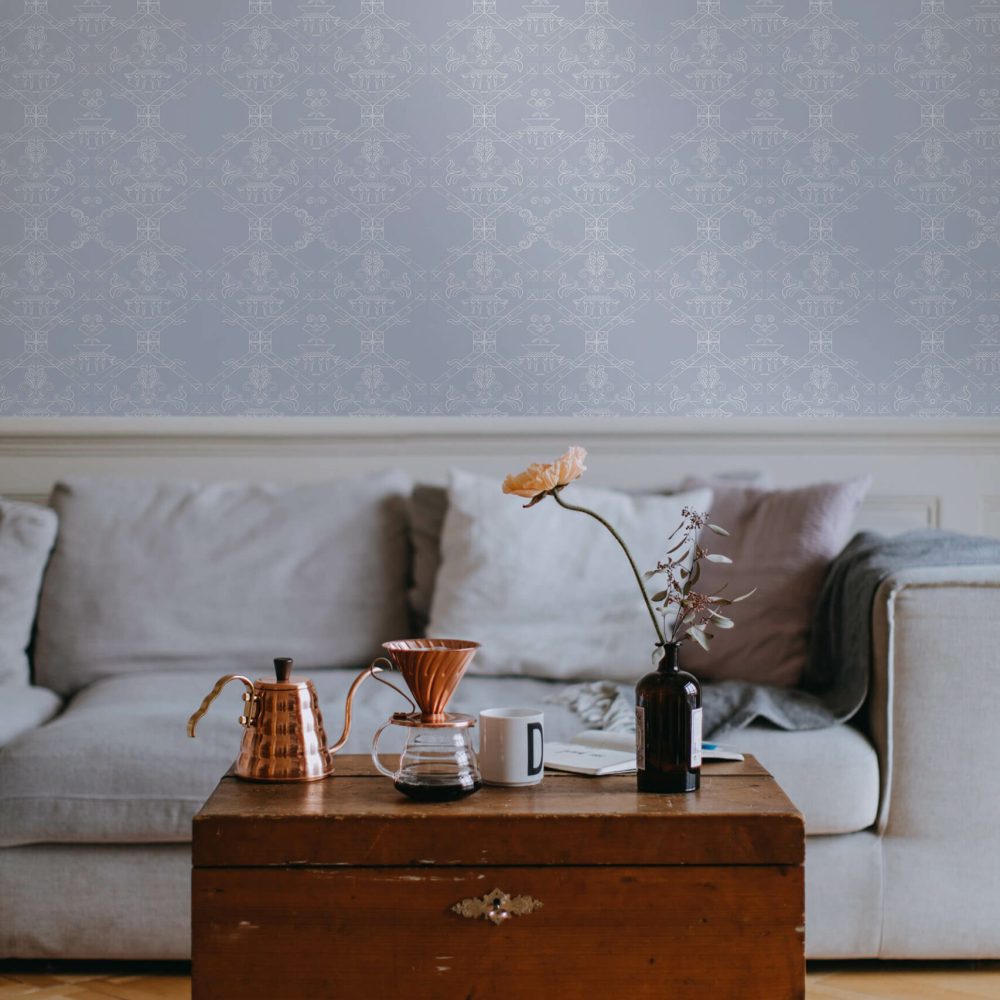 Ricamo Grigio Polvere | Wallpaper — carta da parati MaVoix by Marika Tardio