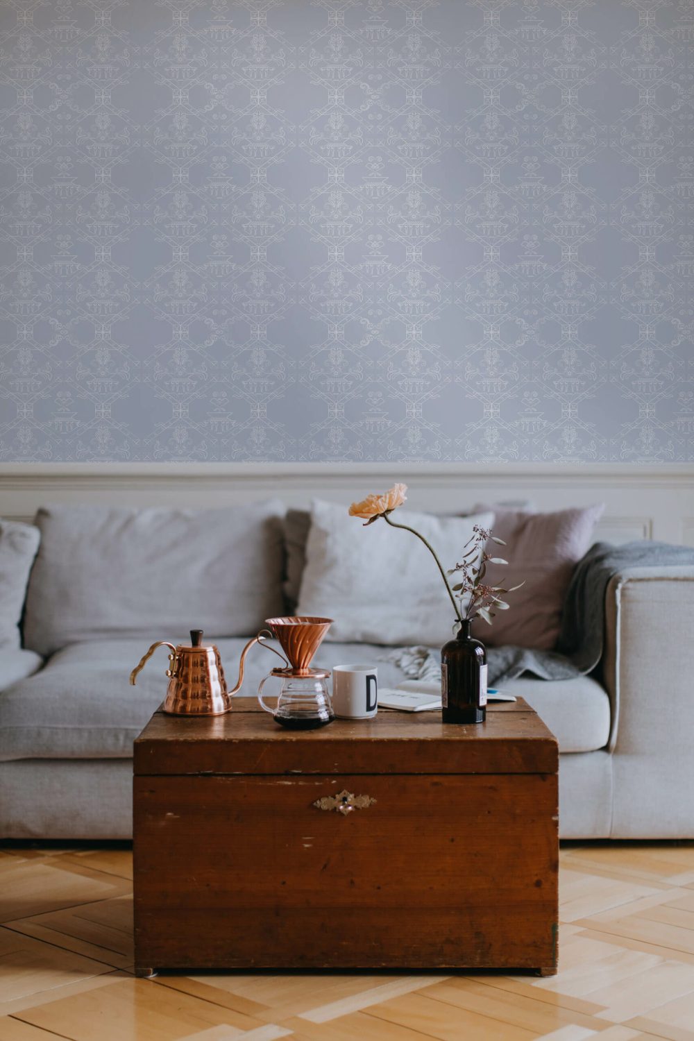 Ricamo Grigio Polvere | Wallpaper — carta da parati MaVoix by Marika Tardio