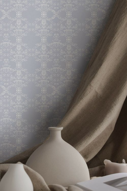 Ricamo Grigio Polvere | Wallpaper — carta da parati MaVoix by Marika Tardio
