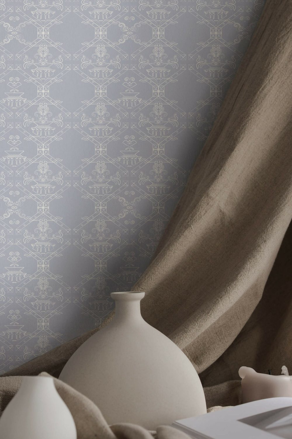 Ricamo Grigio Polvere | Wallpaper — carta da parati MaVoix by Marika Tardio