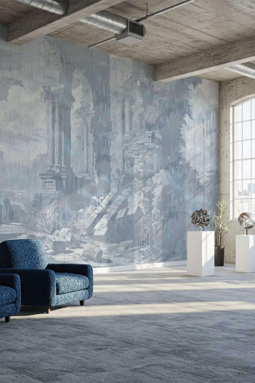 Storm of Stones and Shadows Light Blue Edition | Wallpaper — carta da parati MaVoix by Magnus Gjoen