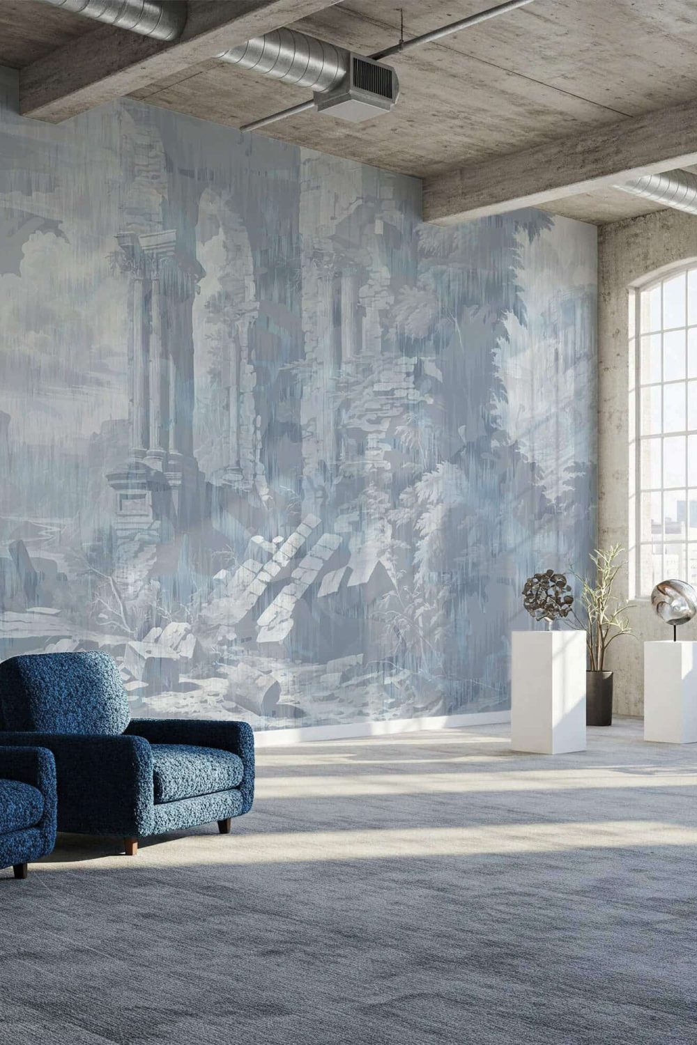 Storm of Stones and Shadows Light Blue Edition | Wallpaper — carta da parati MaVoix by Magnus Gjoen