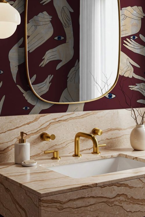 Uno, Nessuno Red Classic Burgundy | Wallpaper — carta da parati MaVoix by Marika Tardio