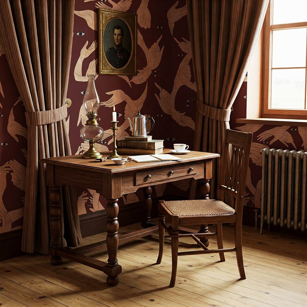 Uno, Nessuno Red Classic Burgundy | Wallpaper — carta da parati MaVoix by Marika Tardio