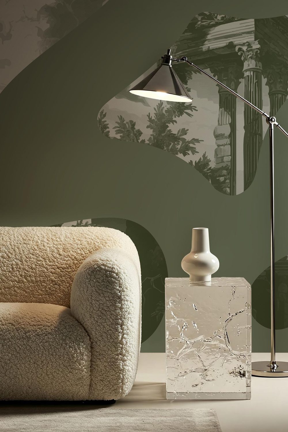 Whispers of the Forgotten Sage Green Edition | Wallpaper — carta da parati MaVoix by Magnus Gjoen
